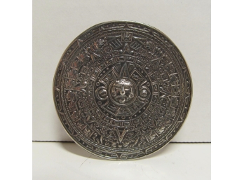 Vintage Sterling Silver Brooch Aztec / Mayan Motif