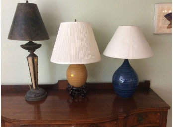 Set Of Three Beautiful Table Lamps