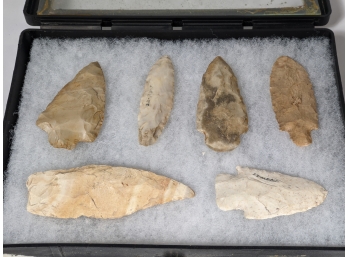 Native American Large Arrow Heads Lot Of 6