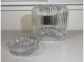 Pair Of Heavy Glass Bowls