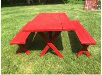 Vintage Picnic Table And Benches 1