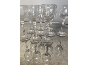 Set Of 10 Crystal Cordial Glasses