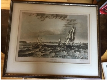 Raoul Varin Etching - 'From The Bay Near Bedlow's Island '
