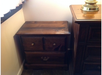 Pine Two Drawer End Table