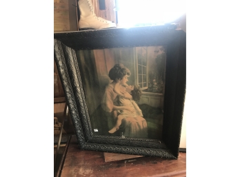 Antique Frame With Picture Of Mother & Child