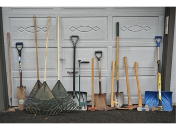 Group Of Garden Tools And Shovels