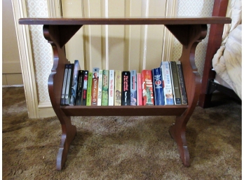 Vintage Side Table With Book Shelf