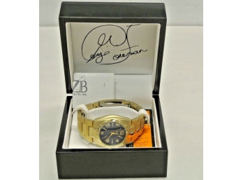Men's George Foreman Gold Tone Quartz Watch Model GFM04, Blue Dial