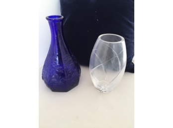 Tiffany Vase And Cobalt Vase