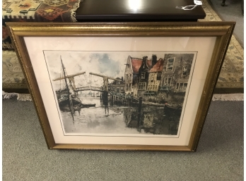Framed Harbor Scene