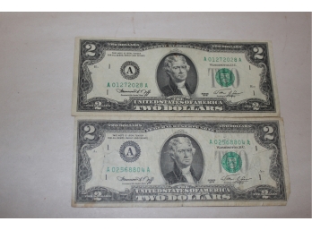2 Series 1976 United States $2 Two Dollar Bills