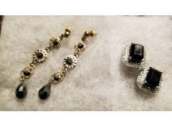 Two Pairs Of Costume Earrings