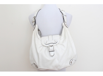 Longchamp White Leather Hobo Bag