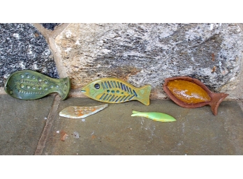 Five Ceramic Glazed Fish Designed By Elsie Ralph