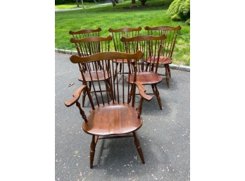 Solid Cherry Brace-Back Windsor Dining Chairs