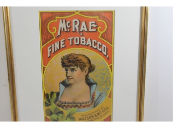 Antique Advertising Lithograph- McRae Fine Tobacco Circa 1880