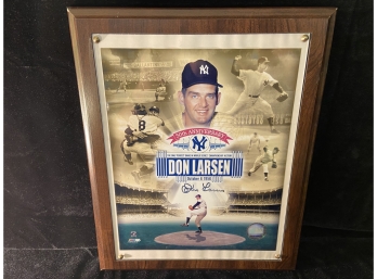 Don Larson Autographed Color Photo Commemorative Of October 6, 1956 Only Perfect Game In World Series History