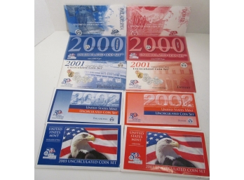 Ten Uncirculated US Coin Sets 1999-2003 Philly And Denver Mints