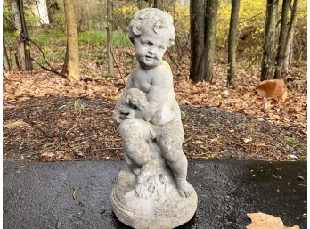 Adorable Vintage Cement Statue