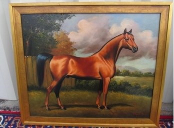 20th Century Horse Painting Signed P. English