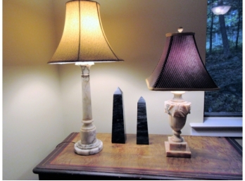 Marble Lamps And Obelisks