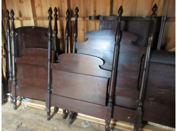 Pair Antique Mahogany Single Beds