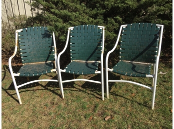 Set Of Five Outdoor Strap Seat Chairs (See Additional Photos)