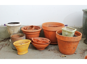 Large Group Of Clay And Ceramic Planters