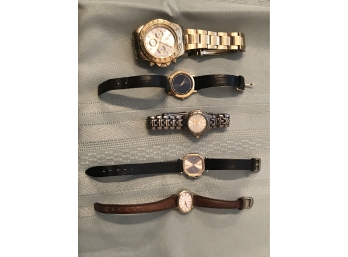 Five Watches- (2) Seiko, Citizen, Bulova And Faux Rolex