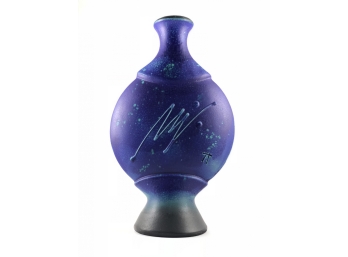Vintage Colorful Lee Hazelgrove Signed Ceramic Pottery Vase Vessel