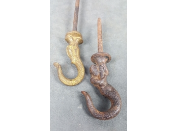 Two Figural Chandelier Hooks