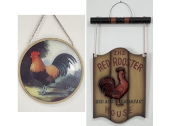 Wall Hanging Rooster Pair