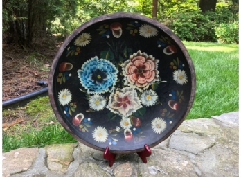 Floral Hand Painted Wooden Bowl