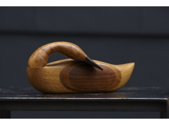 Modern Scandinavian Design Walnut And Teak Wood Duck