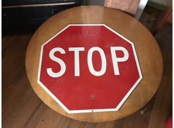 Large Metal One Sided Stop Sign