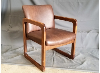 Murphy Miller Brown Leather Mid Century Chair