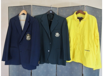 2 Vintage Golf Crest Sport Jackets & Polo Golf Rain Jacket