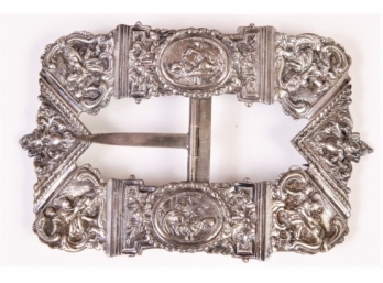Yom Kippur Silver Belt Buckle, 925 Or 800