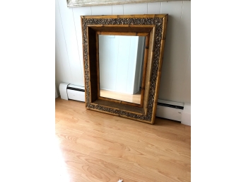 Bamboo And River Rock Framed Mirror