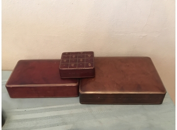 Three Italian Leather Boxes