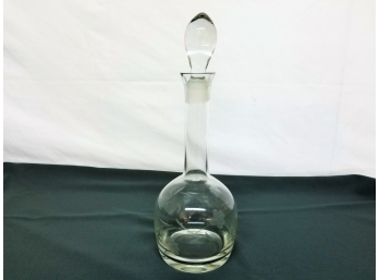 Vintage Toscany Hand Blown Crystal Decanter With Etched Floral Design
