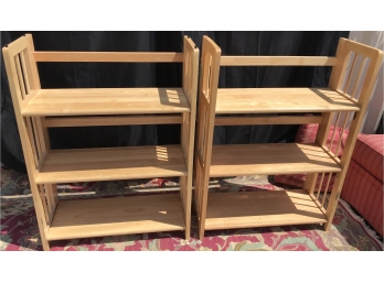 Pair Of Unique Stackable And Collapsible Storage Shelves