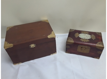 Two Wooden Jewelry Boxes/ Trinket Boxes