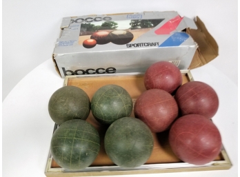 Vintage Sportcraft Bocce Ball Set - Made In Italy
