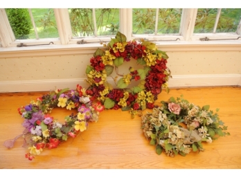 Three Lovely Faux Floral Wreaths