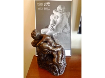 Vintage Rodin Style Bronze Sculpture And Rodin Museum Print