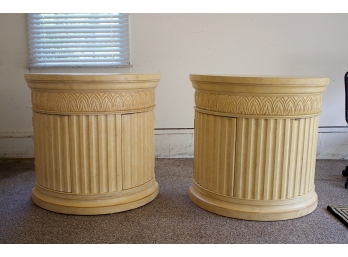 Pair Century Furniture Demi-lune Side Tables