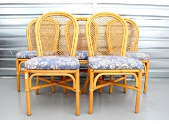 Five Faux Bamboo Side Chairs