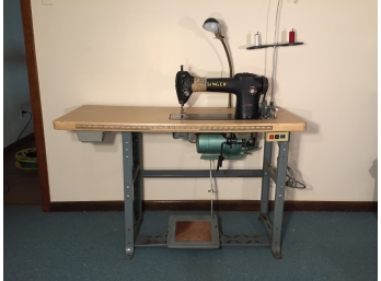 Singer Commercial Sewing Machine And Table