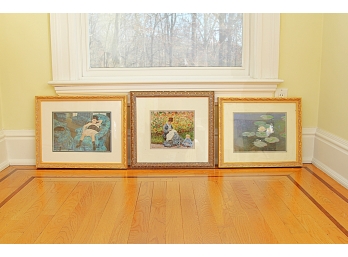 Three Framed Decorative Prints By Monet And Mary Casset